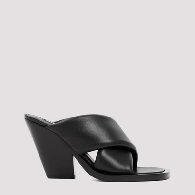 Shop Jil Sander Leather Sandals In Color:  Black