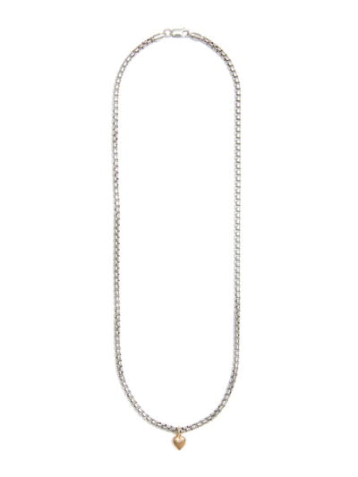Shop Loren Stewart Women's 14k Gold & Sterling Silver Gordita Heart Pendant Necklace In Silver Gold