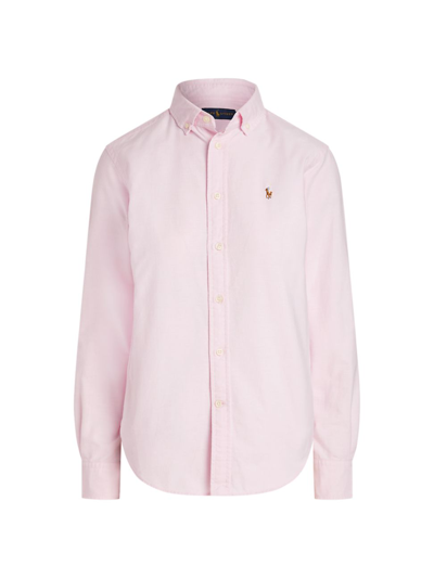 Shop Polo Ralph Lauren Women's Georgia Logo-embroidered Shirt In Deco Pink