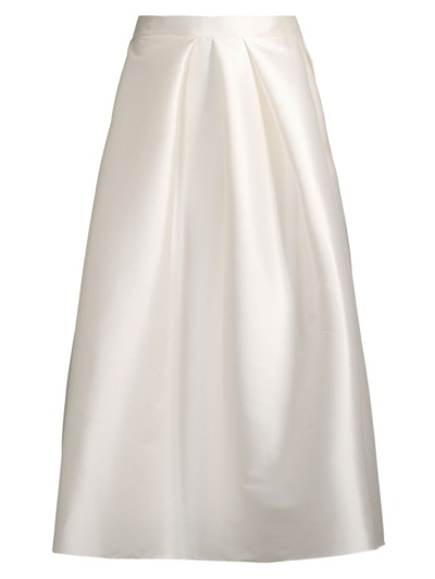 Shop Sachin & Babi Women's Leighton Flared Satin Midi-skirt In Off White