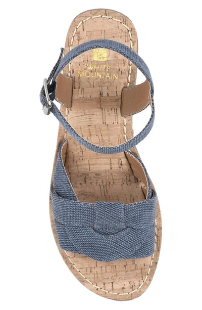 Shop White Mountain Simple Wedge Heel Sandal In Denim Blue/ Fab