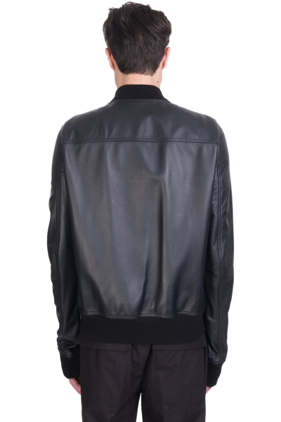 Shop Rick Owens Leather Jacket In Black Leather