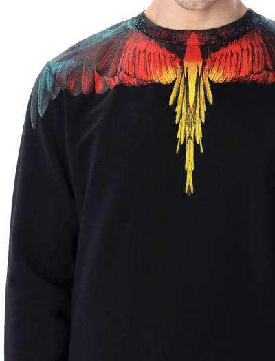 Shop Marcelo Burlon County Of Milan Icon Wings Sweatshirt In Black Red