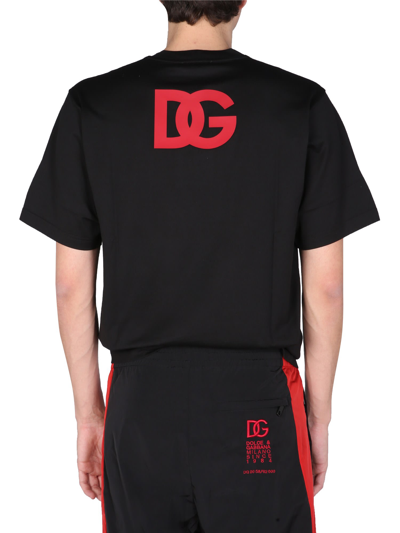 Shop Dolce & Gabbana T-shirt With Logo Print In Nero