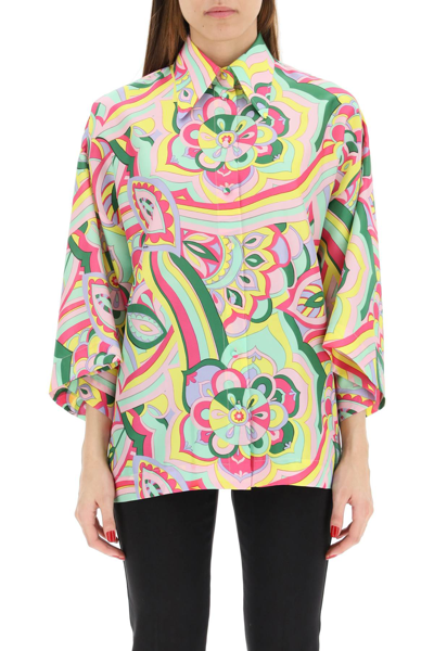 Shop Dolce & Gabbana 60s Print Silk Shirt In Mixed Colours