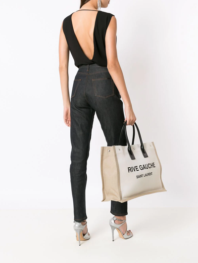 Saint Laurent Cream White Tote Bags Two Top Handles In Neutrals