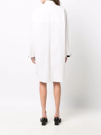 Shop Ambush Oversized Waist-tie Shirt Dress In Weiss