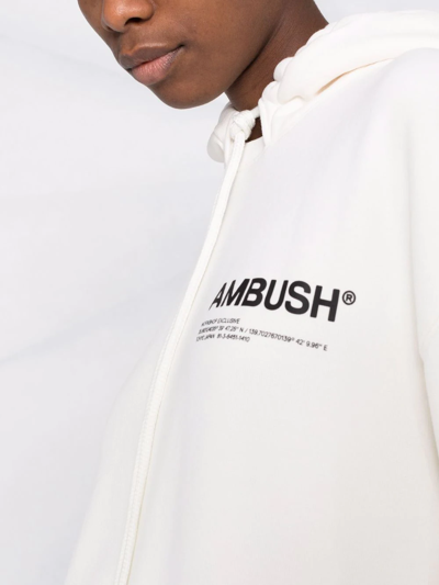 Shop Ambush Workshop Logo-print Hoodie In Neutrals