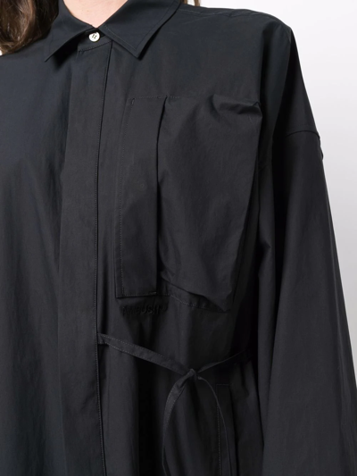 Shop Ambush Oversized Long Shirt Dress In Black
