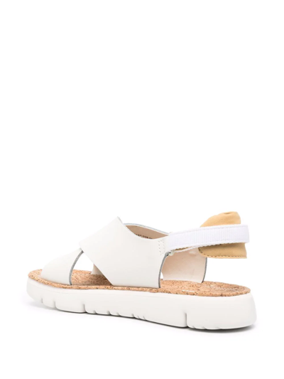 Shop Camper Oruga Crossover Leather Sandals In White