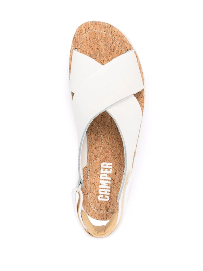 Shop Camper Oruga Crossover Leather Sandals In White