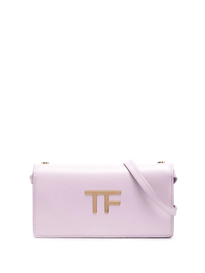 Shop Tom Ford Logo-plaque Minibag In Violett