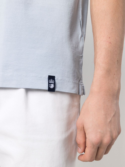 Drumohr Short-sleeve Cotton Polo Shirt In Blau