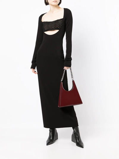 Alyx Bandeau-panel Macramé Knit Dress In Schwarz