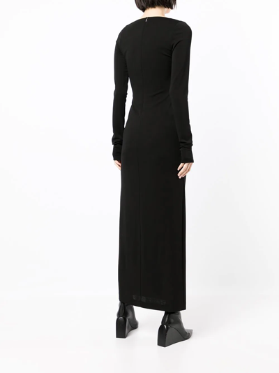 Alyx Bandeau-panel Macramé Knit Dress In Schwarz
