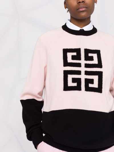 Shop Givenchy Colour-block 4g Cashmere Jumper In Rosa