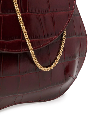 Shop Little Liffner Pebble Mini Crocodile-embossed Shoulder Bag In Violett