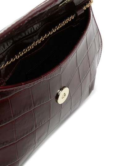 Shop Little Liffner Pebble Mini Crocodile-embossed Shoulder Bag In Violett