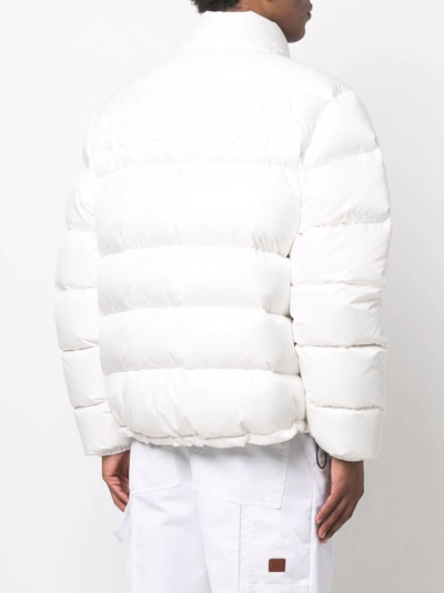 Shop Philipp Plein Zipped Padded Jacket In White