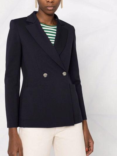 Shop Harris Wharf London Notched-lapel Double-breasted Jacket In Blau