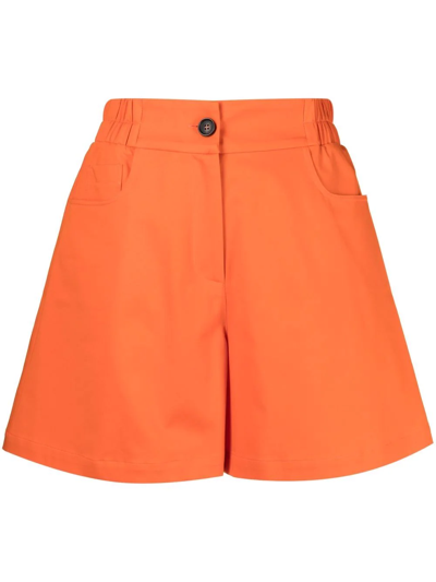 Shop Semicouture Elasticated-waist Shorts In Orange