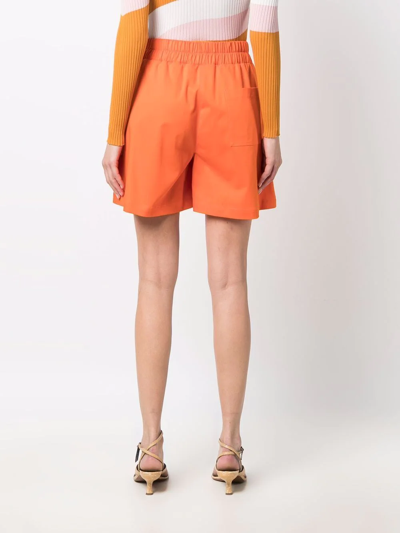Shop Semicouture Elasticated-waist Shorts In Orange