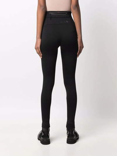 Shop Moncler Zip-pocket High-waisted Leggings In Black
