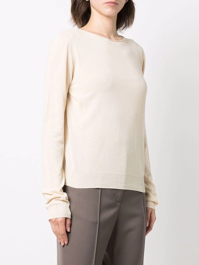 Rick Owens Rib-trimmed Organic Cotton Jumper In Nude