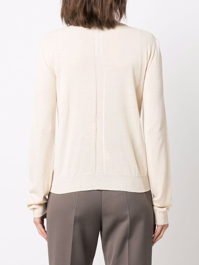 Rick Owens Rib-trimmed Organic Cotton Jumper In Nude