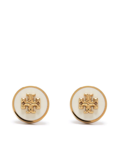 Shop Tory Burch Kira Enamel Circle-stud Earring In Gold