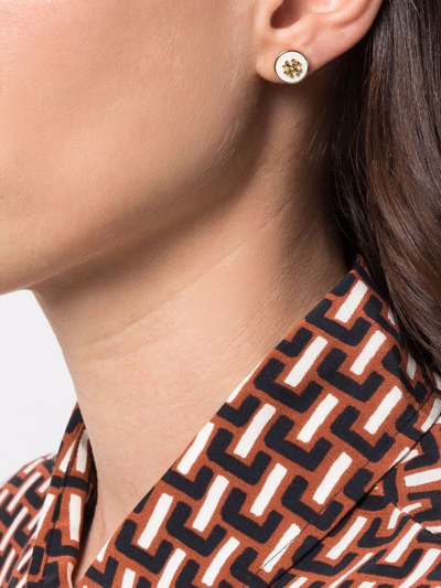 Tory Burch Kira Enamel Stud Earrings In Gold