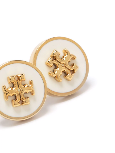 Shop Tory Burch Kira Enamel Circle-stud Earring In Gold