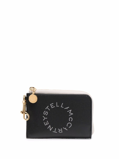 Shop Stella Mccartney Logo Coin Zip-pouch In Schwarz