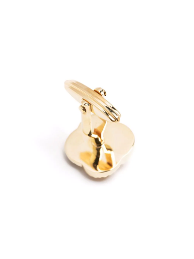 Shop Lanvin Floral-detail Cufflinks In Gold