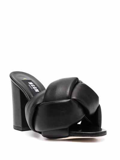 Msgm Knot-embellished Sandals In Black