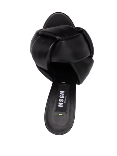 Shop Msgm Knot-embellished Sandals In Black