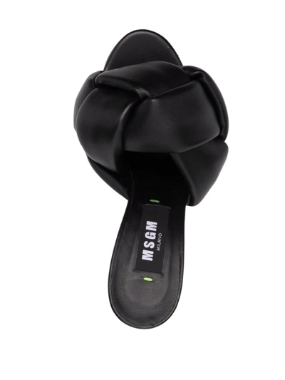 Msgm Knot-embellished Sandals In Black