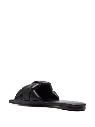 Vic Matie Square-toe Leather Sandals In Black