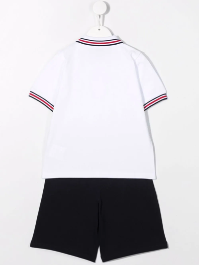 Shop Moncler Polo Shirt And Shorts Set In Blue