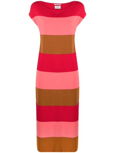 Shop Woolrich Mid-length Striped Dress In Red