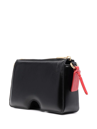 Shop Off-white Burrow-20 Leather Shoulder Bag In Black