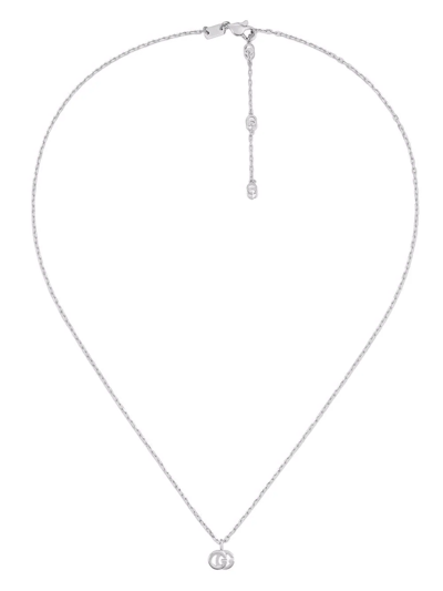 Shop Gucci 18kt White Gold Gg Running Necklace