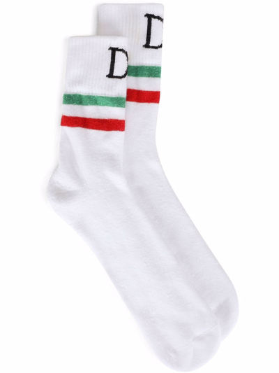 Shop Dolce & Gabbana Italia Cotton Socks In White