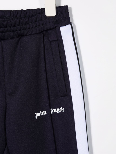 Shop Palm Angels Logo-print Track Pants In Blue