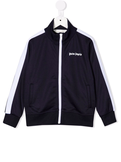 Shop Palm Angels Logo-print Tracksuit Jacket In Blue