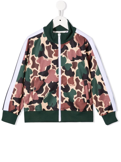 Shop Palm Angels Camouflage-print Track Jacket In Green