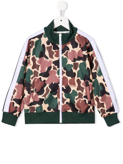 Palm Angels Camouflage-print Track Jacket In Green