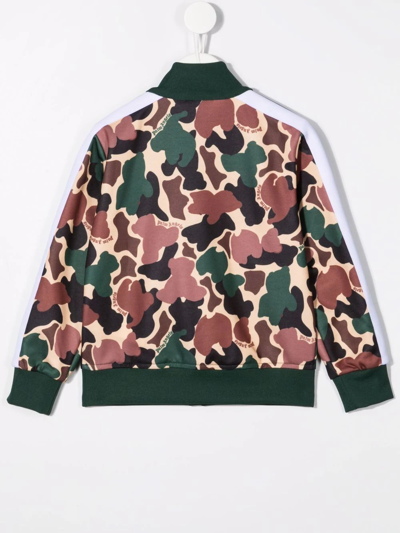 Palm Angels Camouflage-print Track Jacket In Green