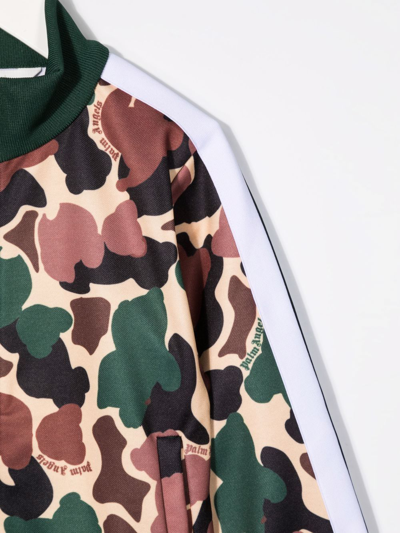 Palm Angels Camouflage-print Track Jacket In Green