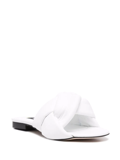 Shop Msgm Knot-detail Sandals In White